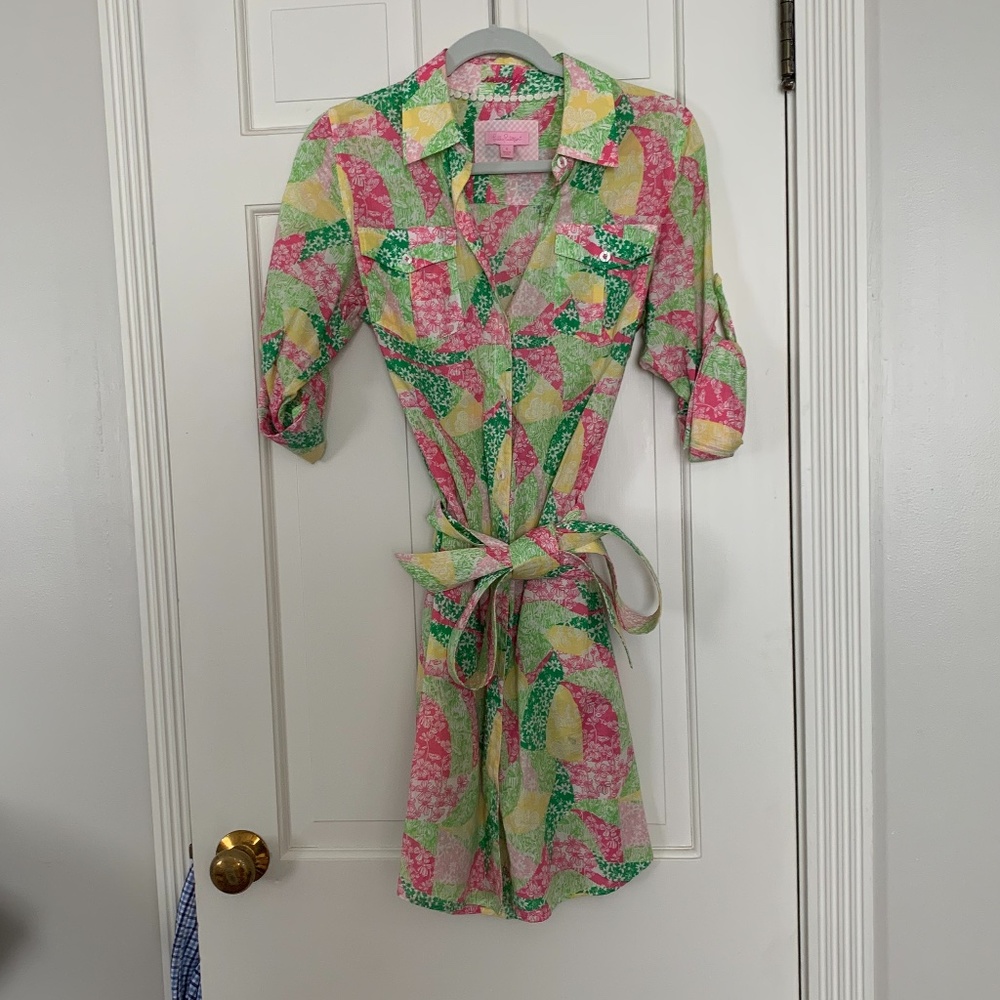 Lilly Pulitzer Patchwork Shirt Dress - S